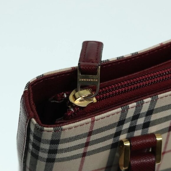 BURBERRY Nova Check Shoulder Bag Canvas Beige Gold Auth 93198 - Picture 11 of 14